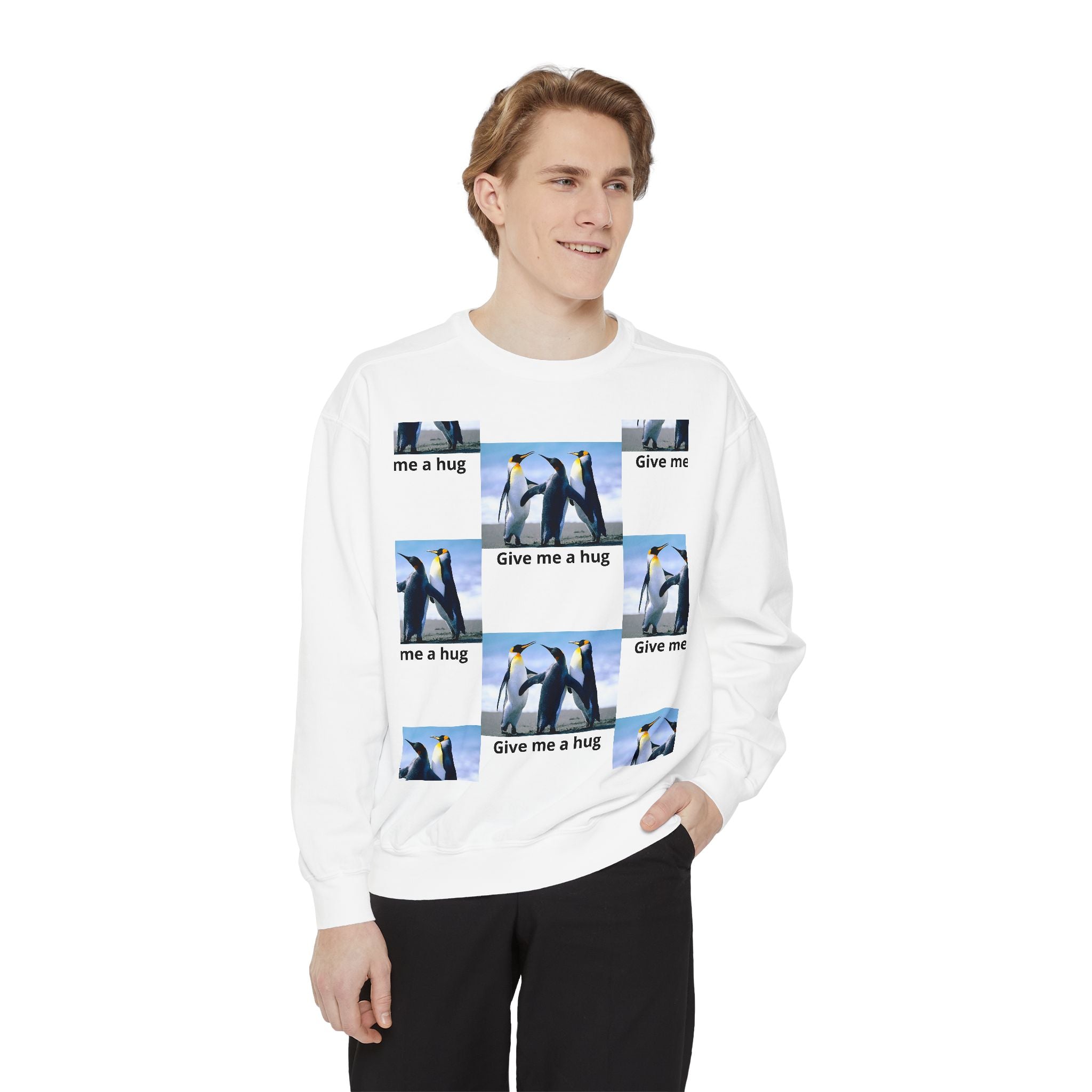 Sweat-shirt Penguin Hug | Cadeau unisexe, couche confortable pour toutes les occasions, sweat-shirt mignon pour les amoureux des animaux, cadeau d'anniversaire amusant, coupe décontractée