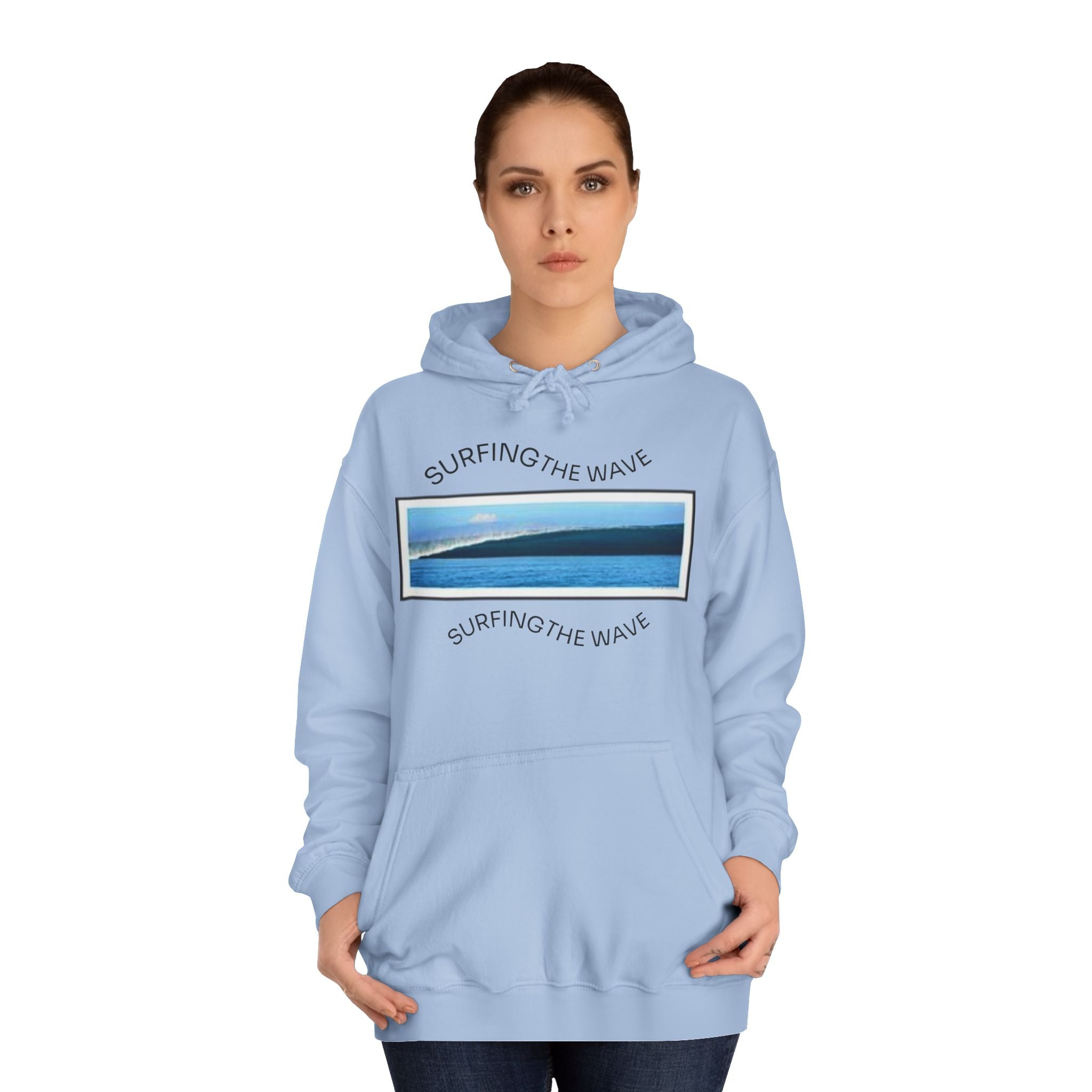 Sweat à capuche Surfing the Wave, fermeture éclair universitaire, sweat-shirt unisexe, cadeau pour les amoureux de la plage, vêtements de style d'été, superposition décontractée