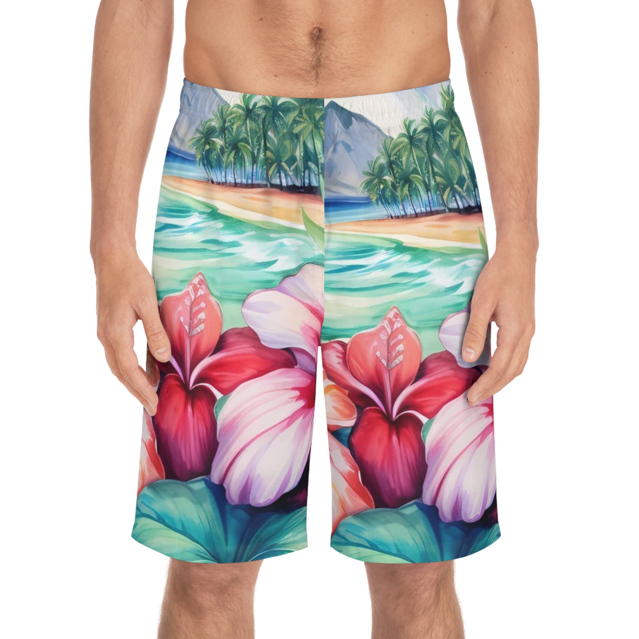 Shorts, Maillot de Bain à fleurs tropicales pour hommes pour le plaisir de l'été