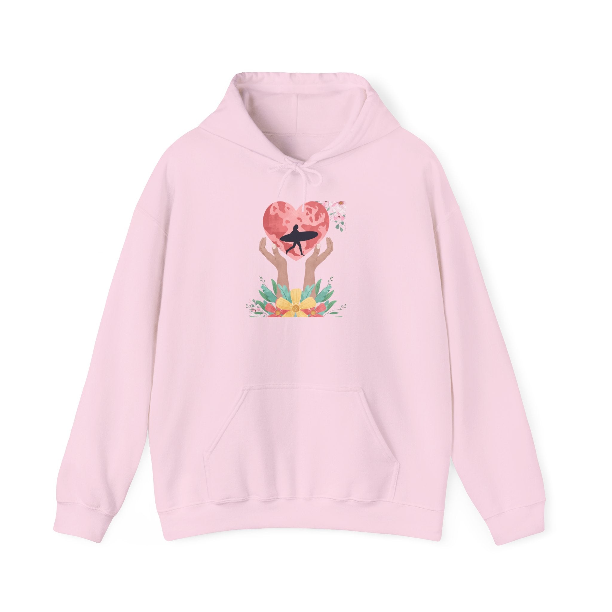 Sweat à capuche Heart Hands - Sweat-shirt unisexe en mélange lourd, cadeau confortable pour les couples, vêtements de la Saint-Valentin, vêtements décontractés sur le thème de l'amour