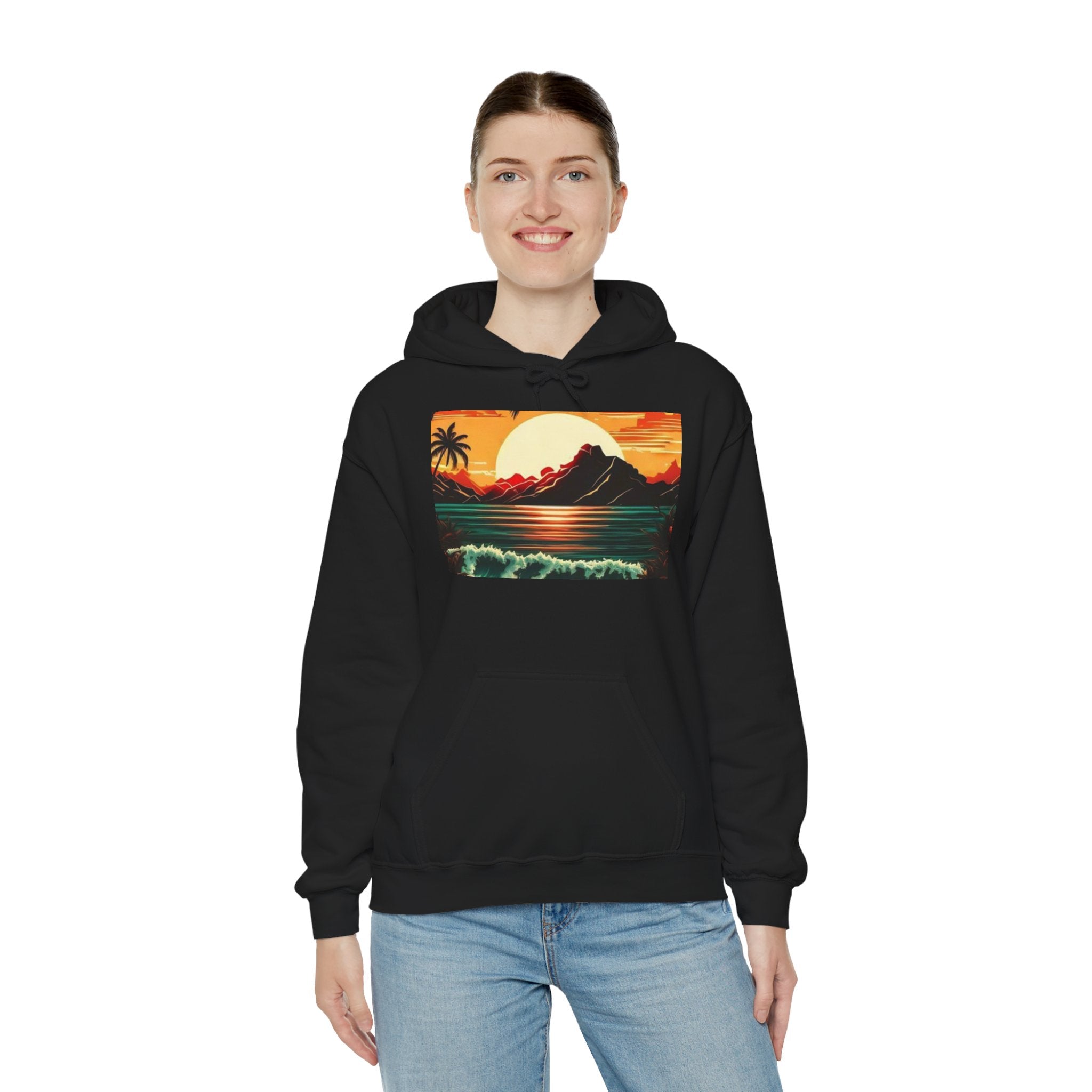 Sweat à capuche unisexe Sunset Paradise, Sweat-shirt Sunset Cozy Sunset, Sweat à capuche Beach Vibes, Équipement d'amour de la nature, Vêtements de nature relaxants, Mode décontractée chaude