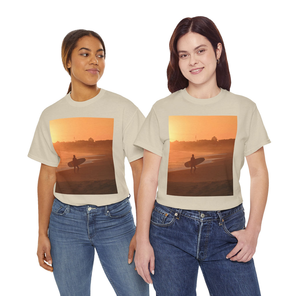 T-shirt unisexe en coton lourd Sunset Surf Vibes