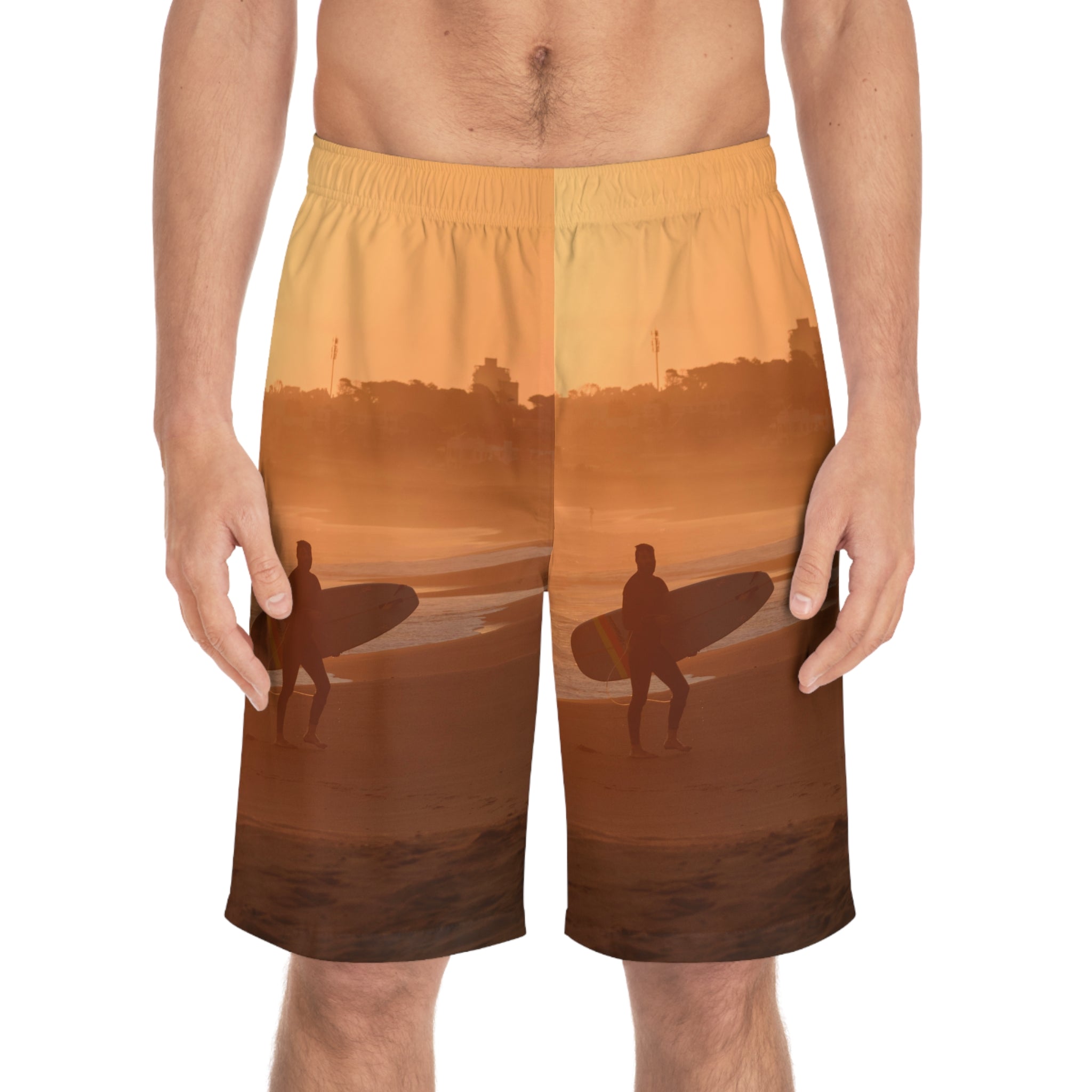 Shorts de planche Sunset Surf pour hommes - Vêtements de plage vibrants pour le plaisir de l'été