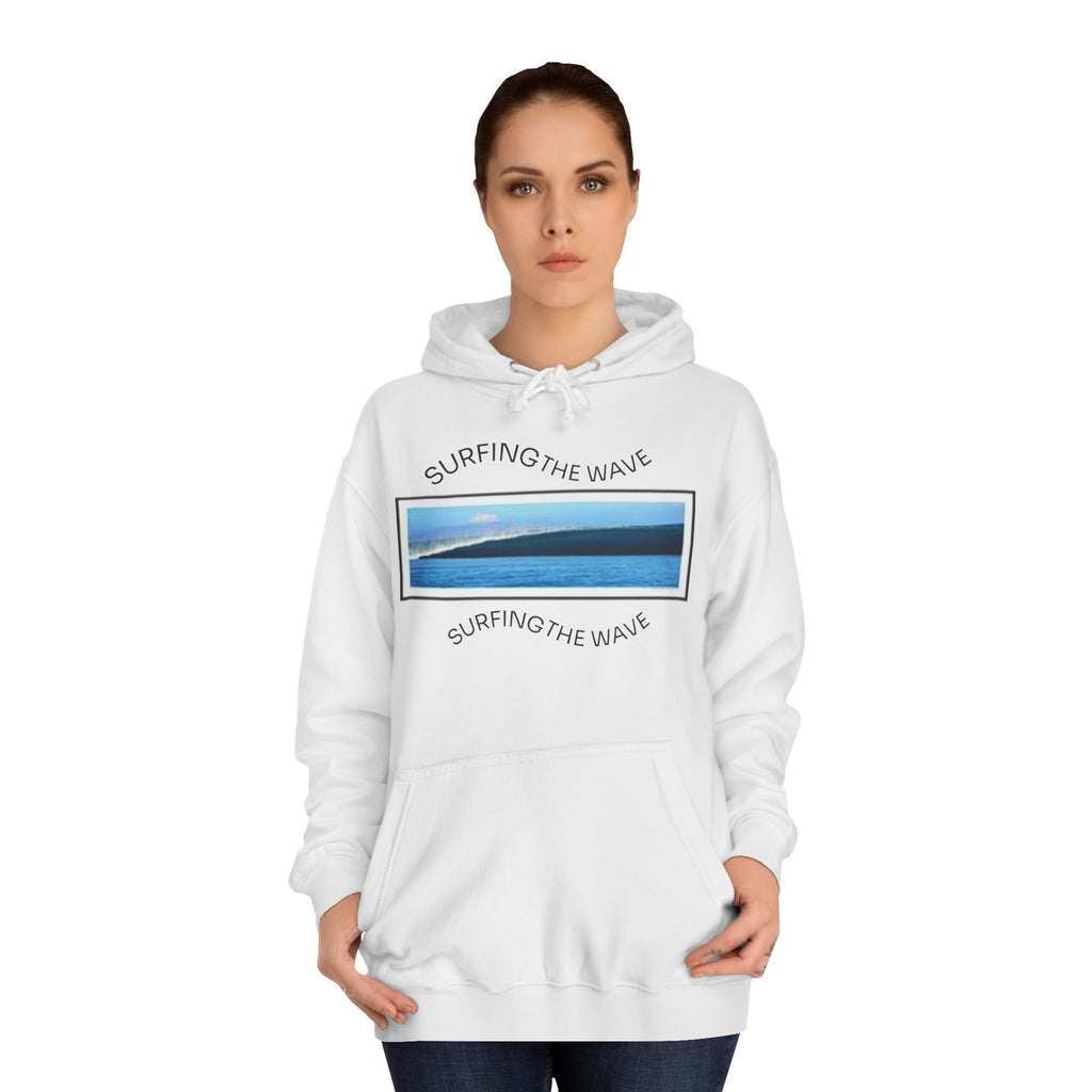 Sweat à capuche Surfing the Wave, fermeture éclair universitaire, sweat-shirt unisexe, cadeau pour les amoureux de la plage, vêtements de style d'été, superposition décontractée