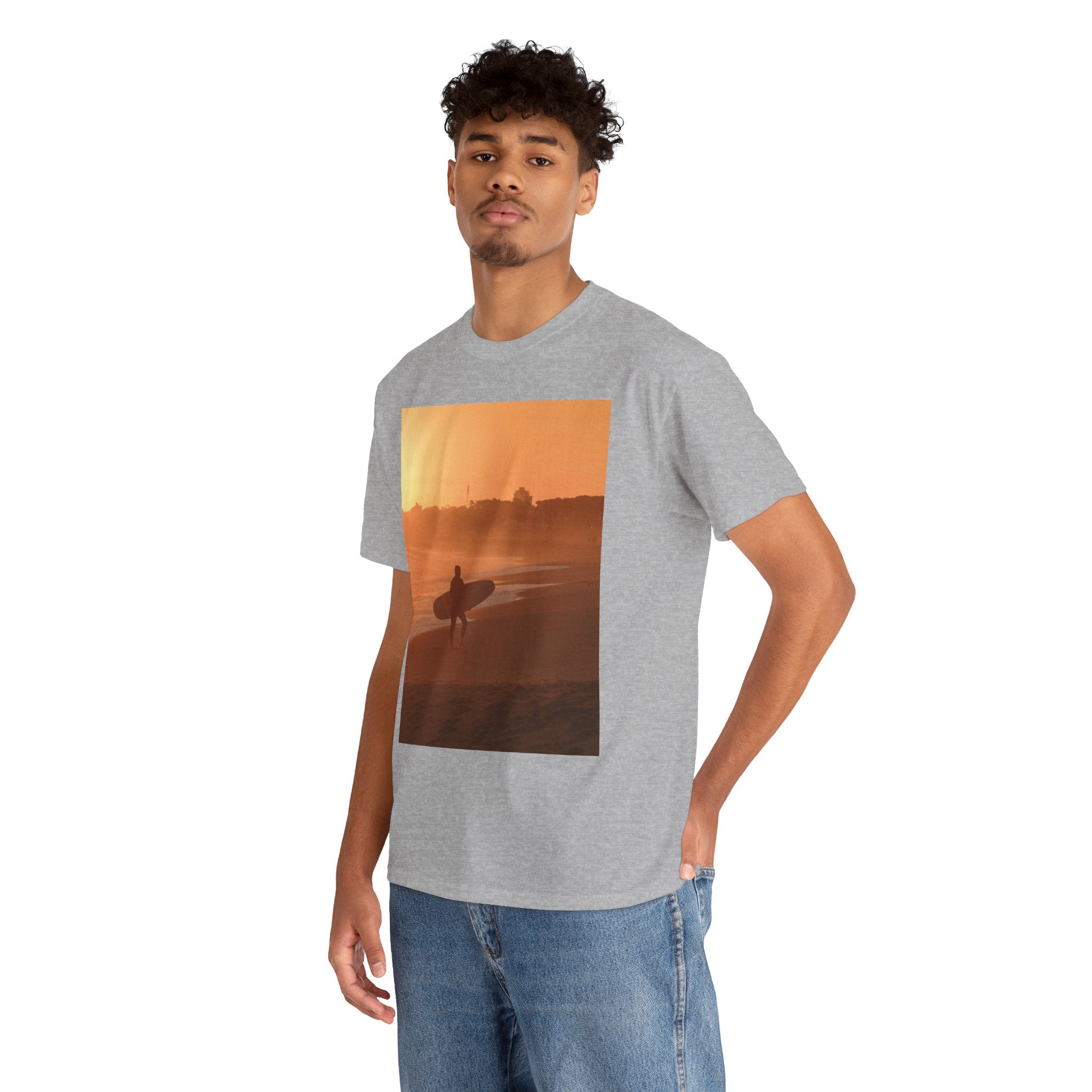 T-shirt unisexe en coton lourd Sunset Surf Vibes