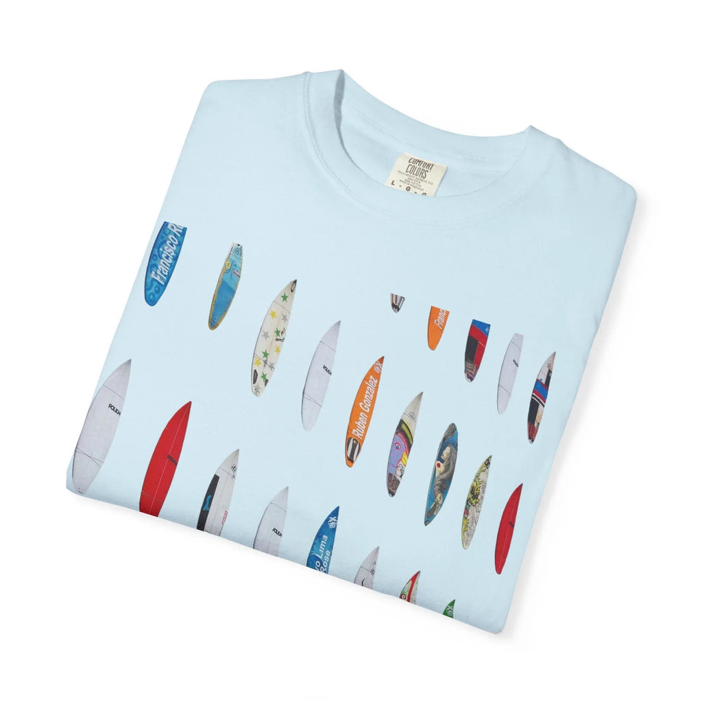 T-shirt Surfboard unisexe artistique coloré, vêtements décontractés de tous les jours, cadeau d'amoureux de l'art, vêtements de festival, vibrations d'été, t-shirt unique Printify