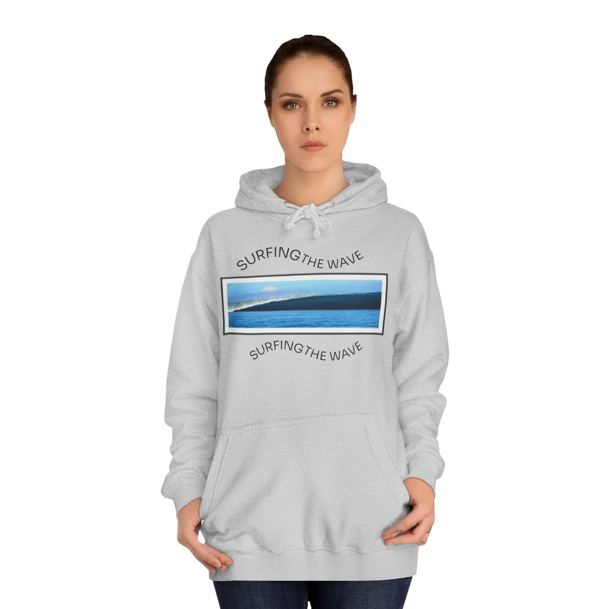 Sweat à capuche Surfing the Wave, fermeture éclair universitaire, sweat-shirt unisexe, cadeau pour les amoureux de la plage, vêtements de style d'été, superposition décontractée
