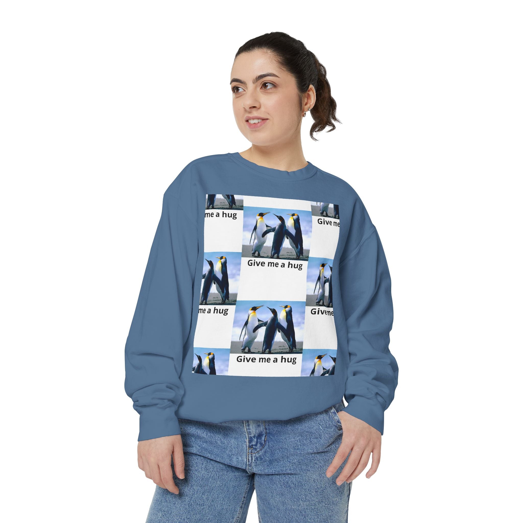 Sweat-shirt Penguin Hug | Cadeau unisexe, couche confortable pour toutes les occasions, sweat-shirt mignon pour les amoureux des animaux, cadeau d'anniversaire amusant, coupe décontractée