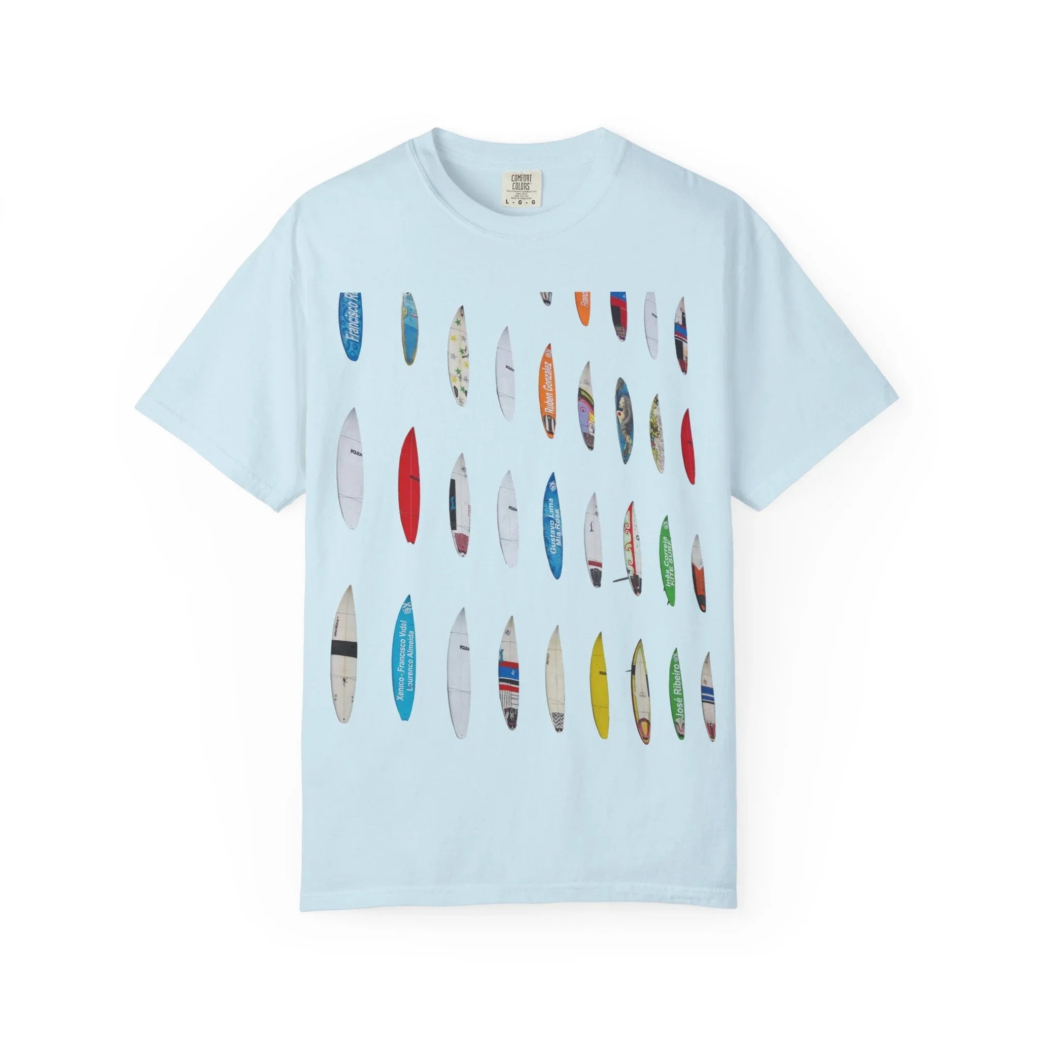 T-shirt Surfboard unisexe artistique coloré, vêtements décontractés de tous les jours, cadeau d'amoureux de l'art, vêtements de festival, vibrations d'été, t-shirt unique Printify