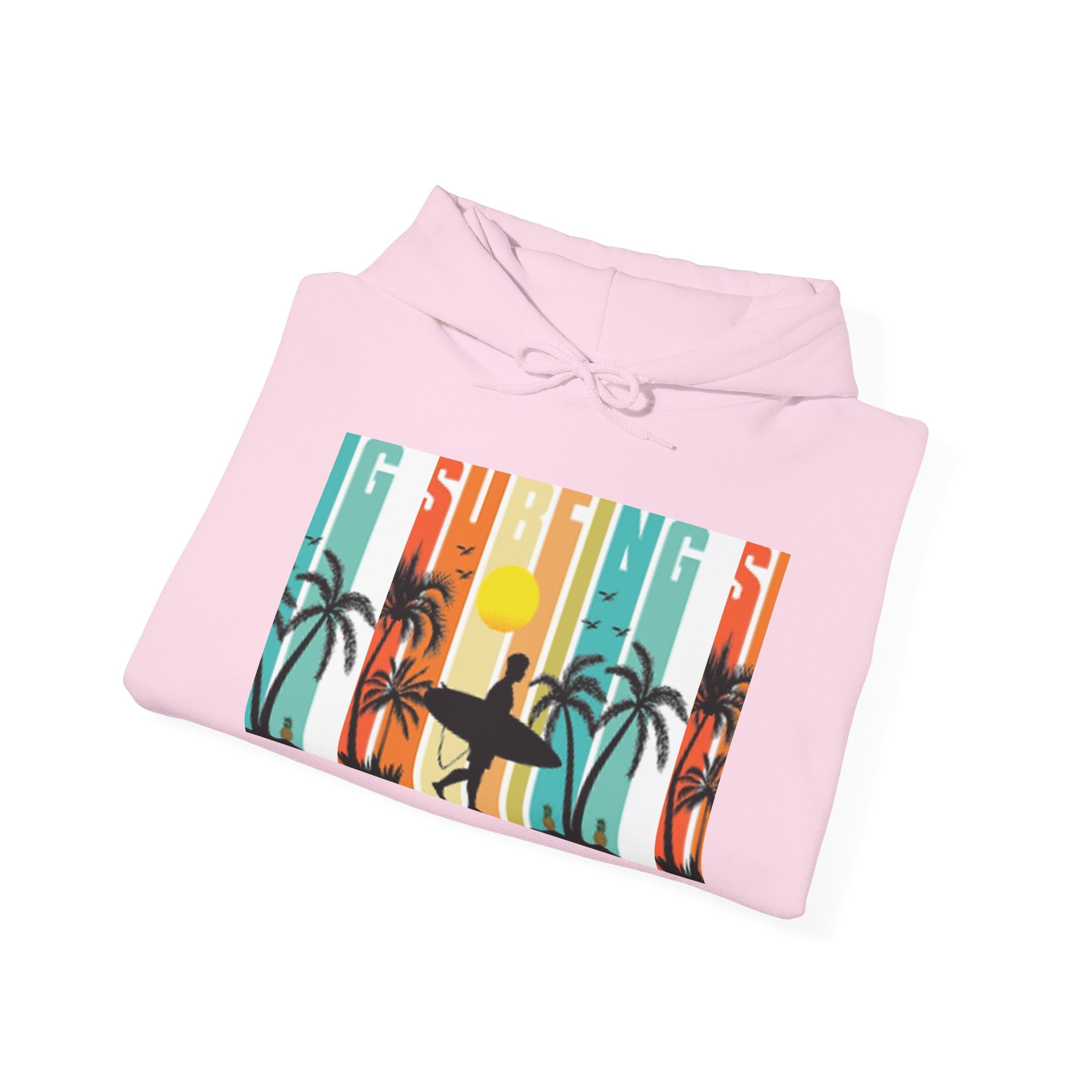 Sweat à capuche Surfer Sunset - Unisexe Heavy Blend™, Vêtements de surf, Ambiances de plage, Vêtements décontractés cool, Garde-robe d'été, Cadeau pour surfeurs
