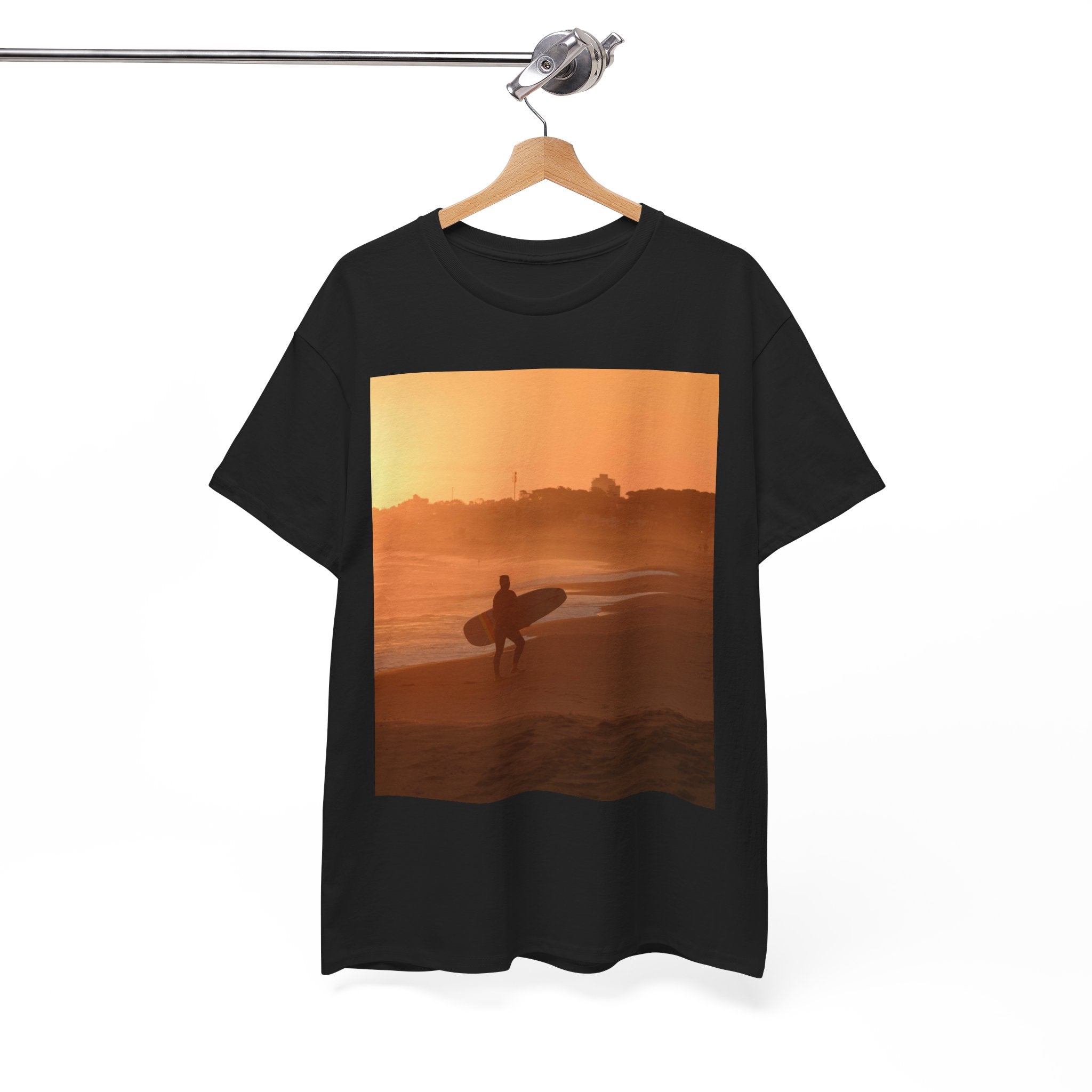 T-shirt unisexe en coton lourd Sunset Surf Vibes