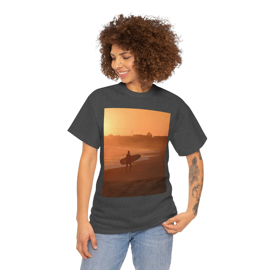 T-shirt unisexe en coton lourd Sunset Surf Vibes