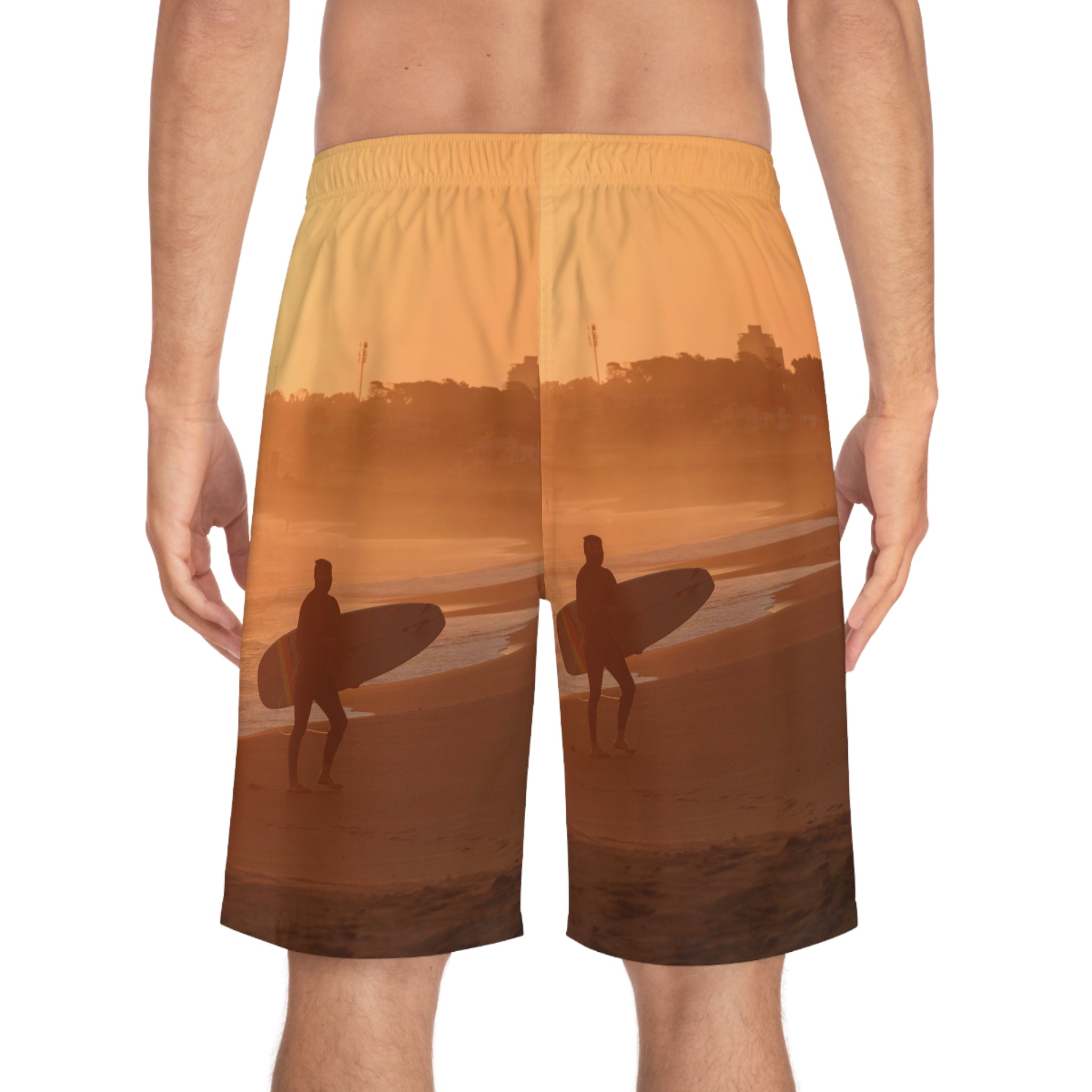 Shorts de planche Sunset Surf pour hommes - Vêtements de plage vibrants pour le plaisir de l'été
