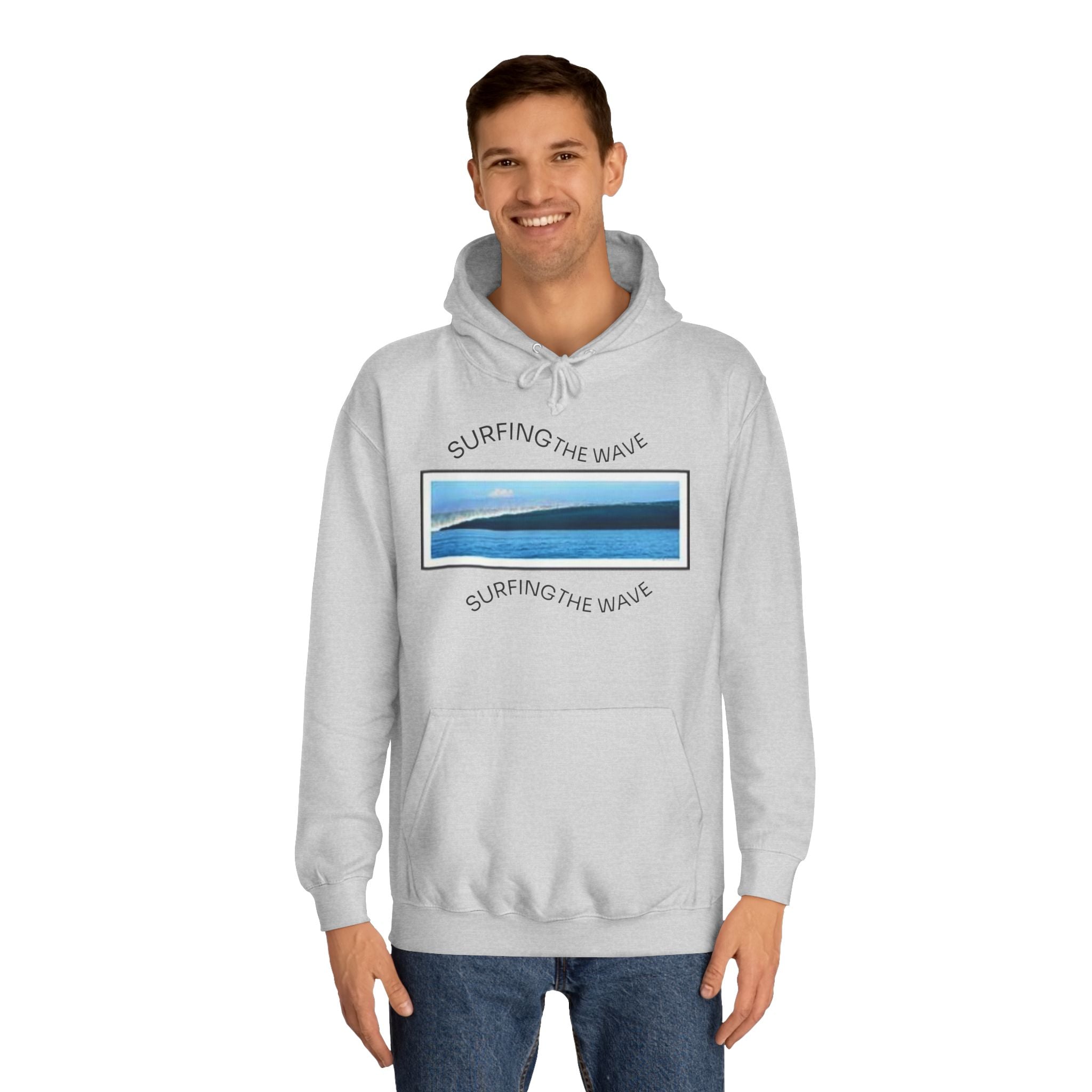 Sweat à capuche Surfing the Wave, fermeture éclair universitaire, sweat-shirt unisexe, cadeau pour les amoureux de la plage, vêtements de style d'été, superposition décontractée