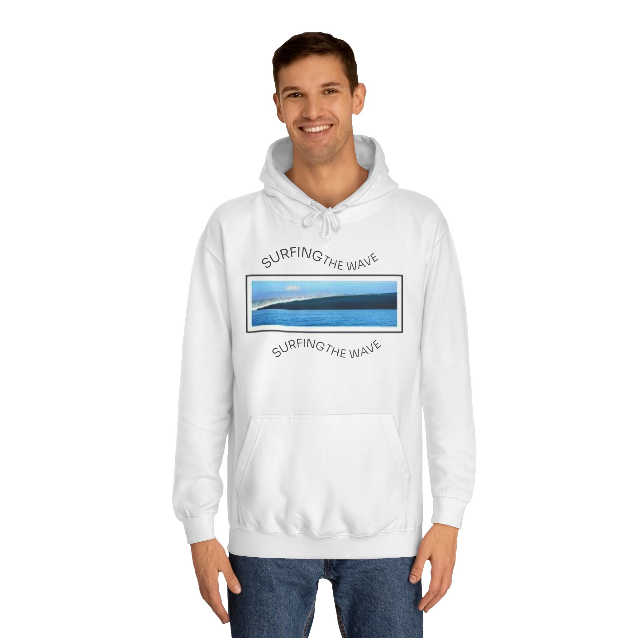 Sweat à capuche Surfing the Wave, fermeture éclair universitaire, sweat-shirt unisexe, cadeau pour les amoureux de la plage, vêtements de style d'été, superposition décontractée