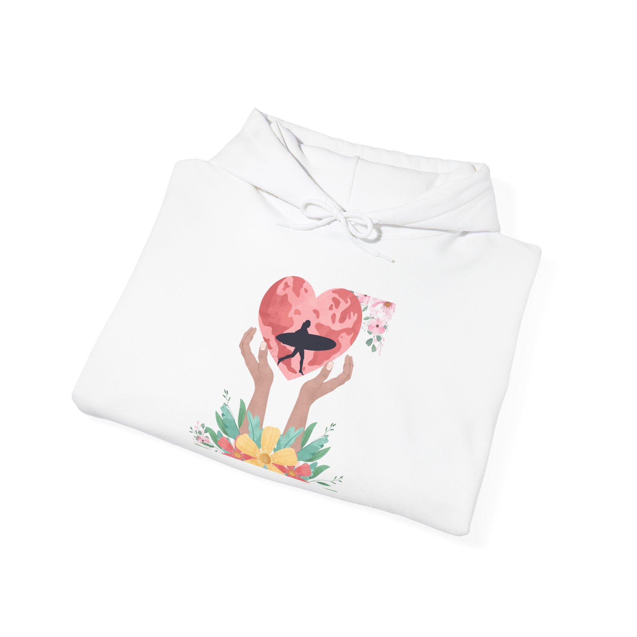 Sweat à capuche Heart Hands - Sweat-shirt unisexe en mélange lourd, cadeau confortable pour les couples, vêtements de la Saint-Valentin, vêtements décontractés sur le thème de l'amour