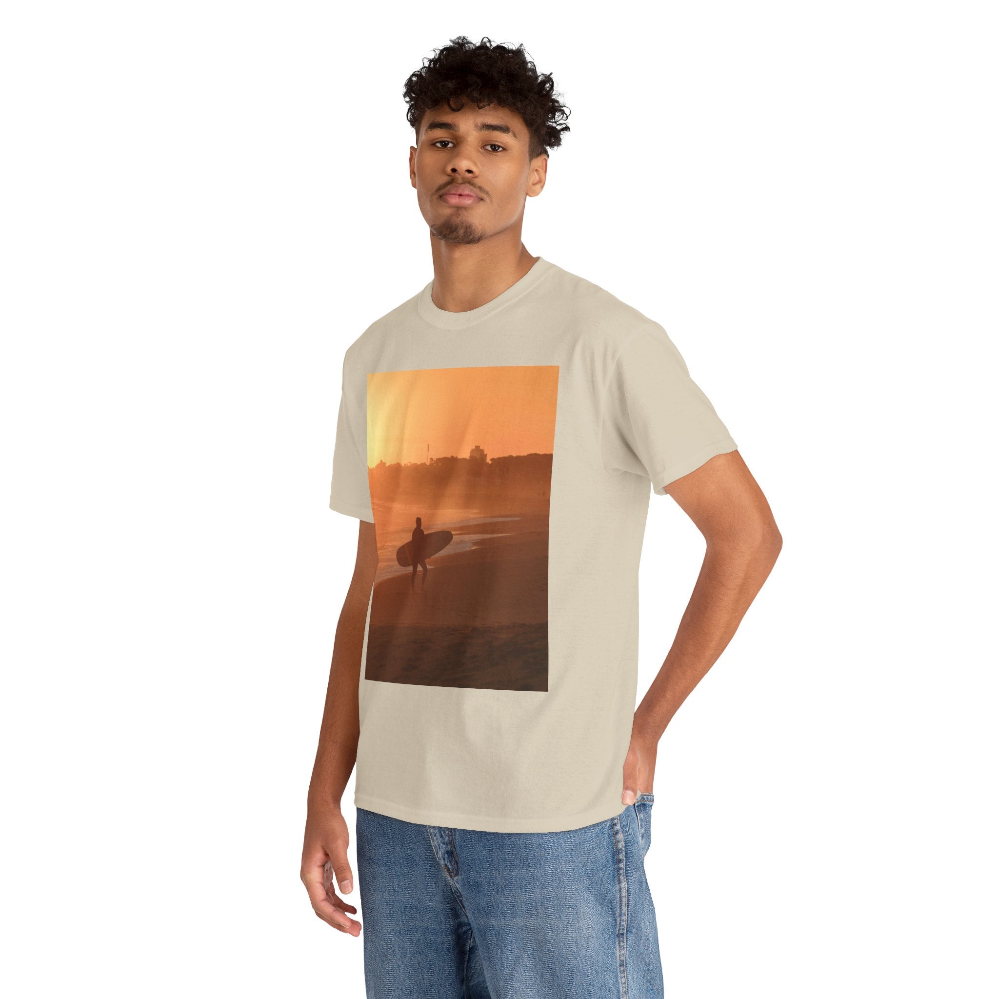 T-shirt unisexe en coton lourd Sunset Surf Vibes