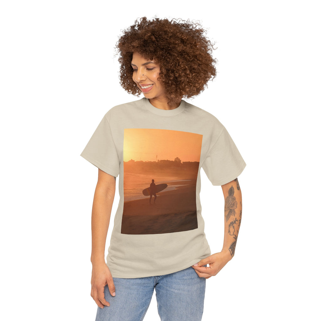 T-shirt unisexe en coton lourd Sunset Surf Vibes