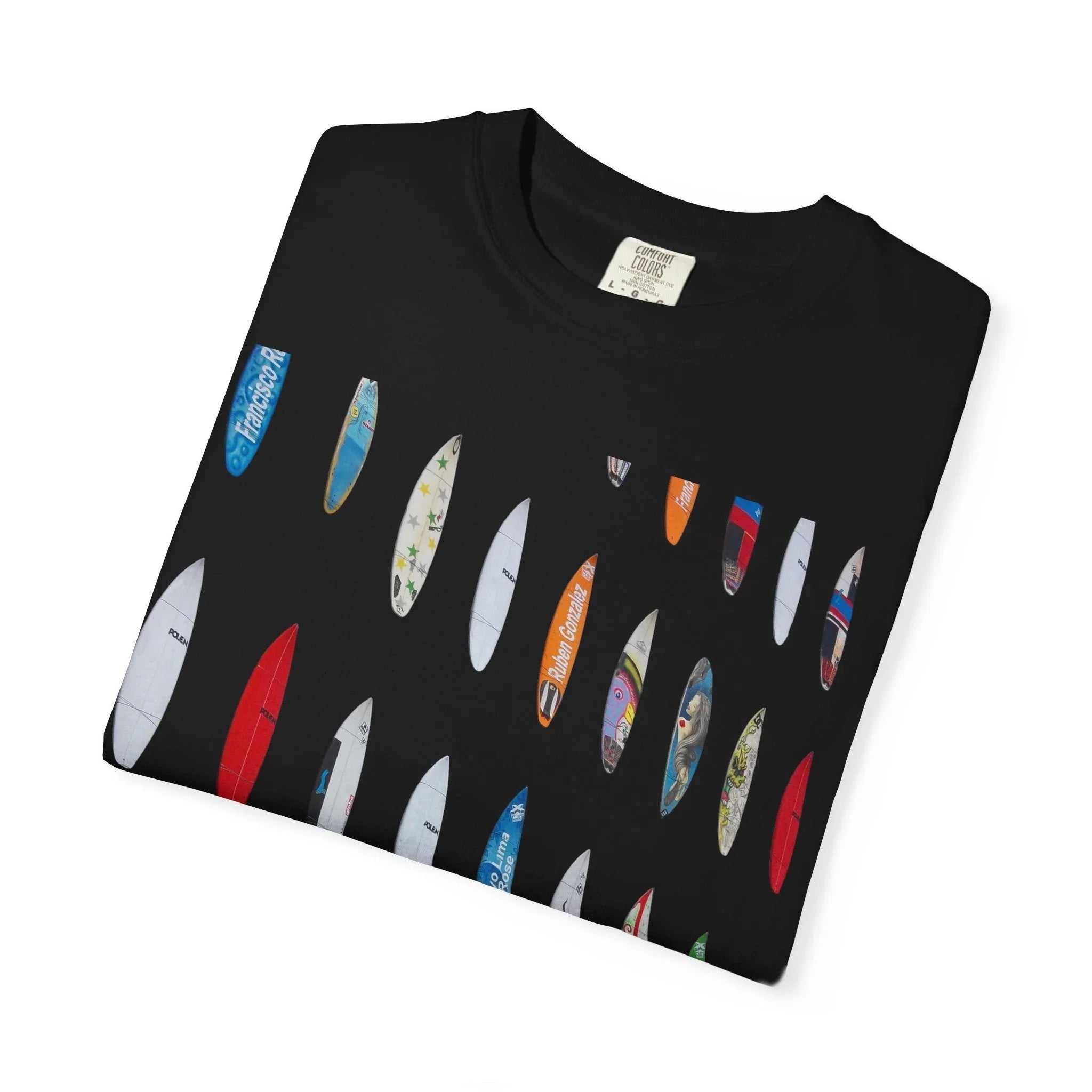T-shirt Surfboard unisexe artistique coloré, vêtements décontractés de tous les jours, cadeau d'amoureux de l'art, vêtements de festival, vibrations d'été, t-shirt unique Printify