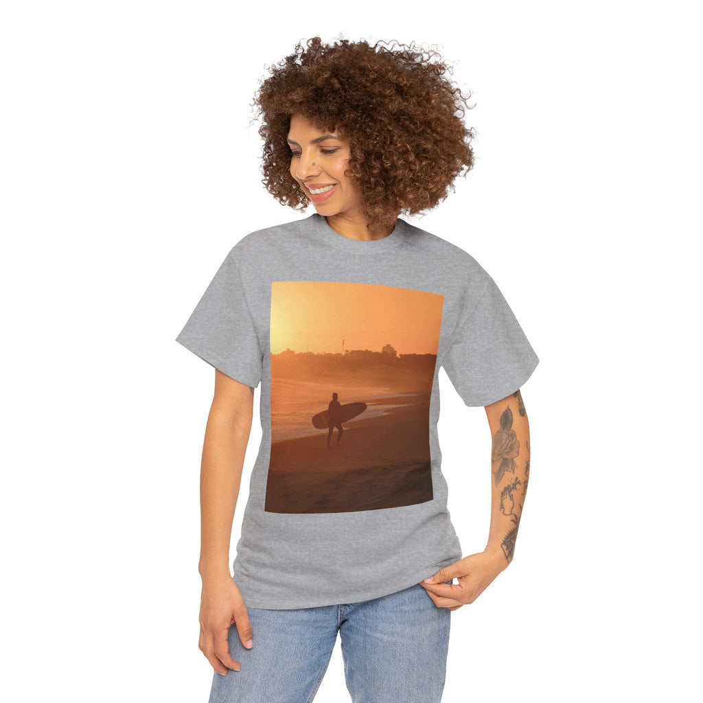 T-shirt unisexe en coton lourd Sunset Surf Vibes