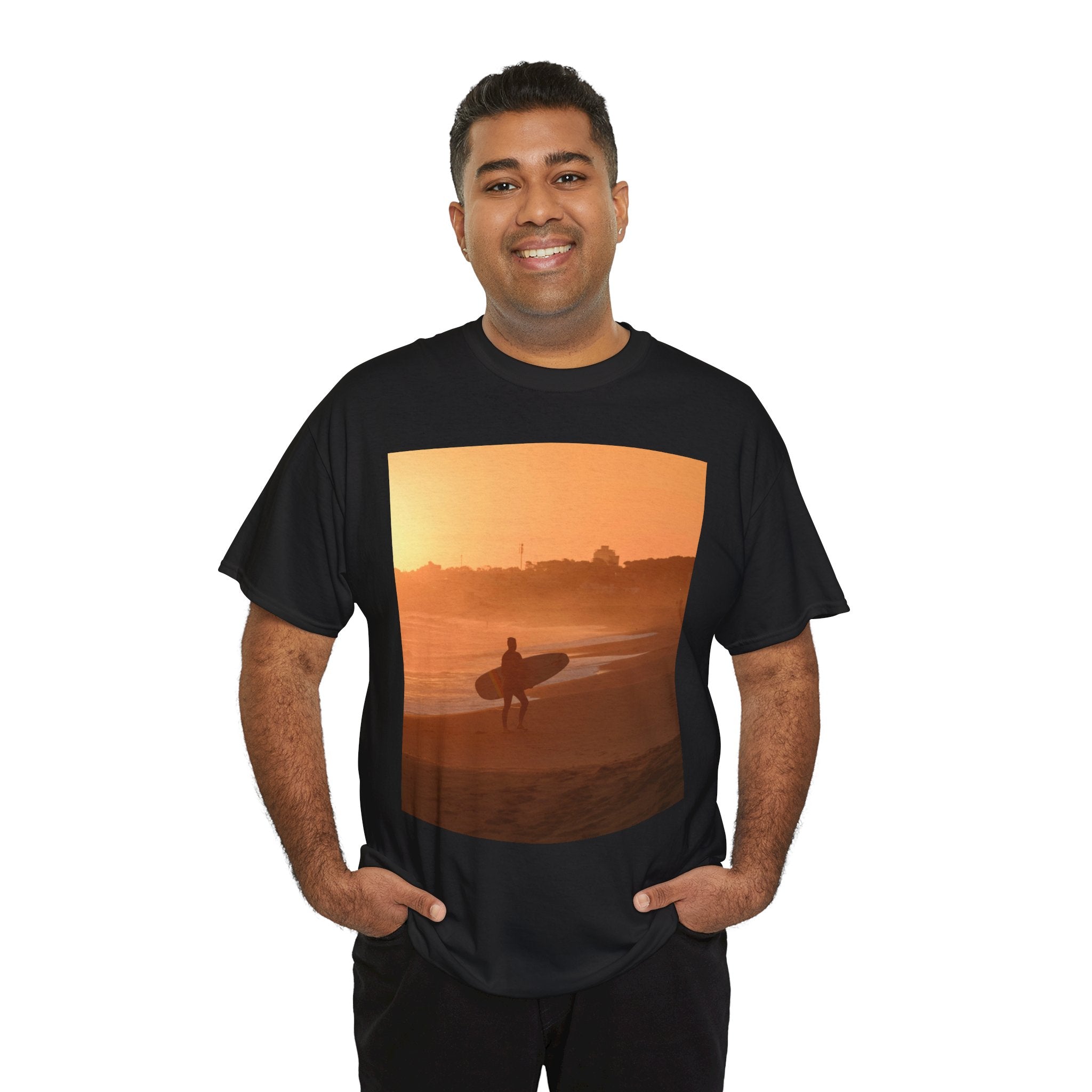 T-shirt unisexe en coton lourd Sunset Surf Vibes