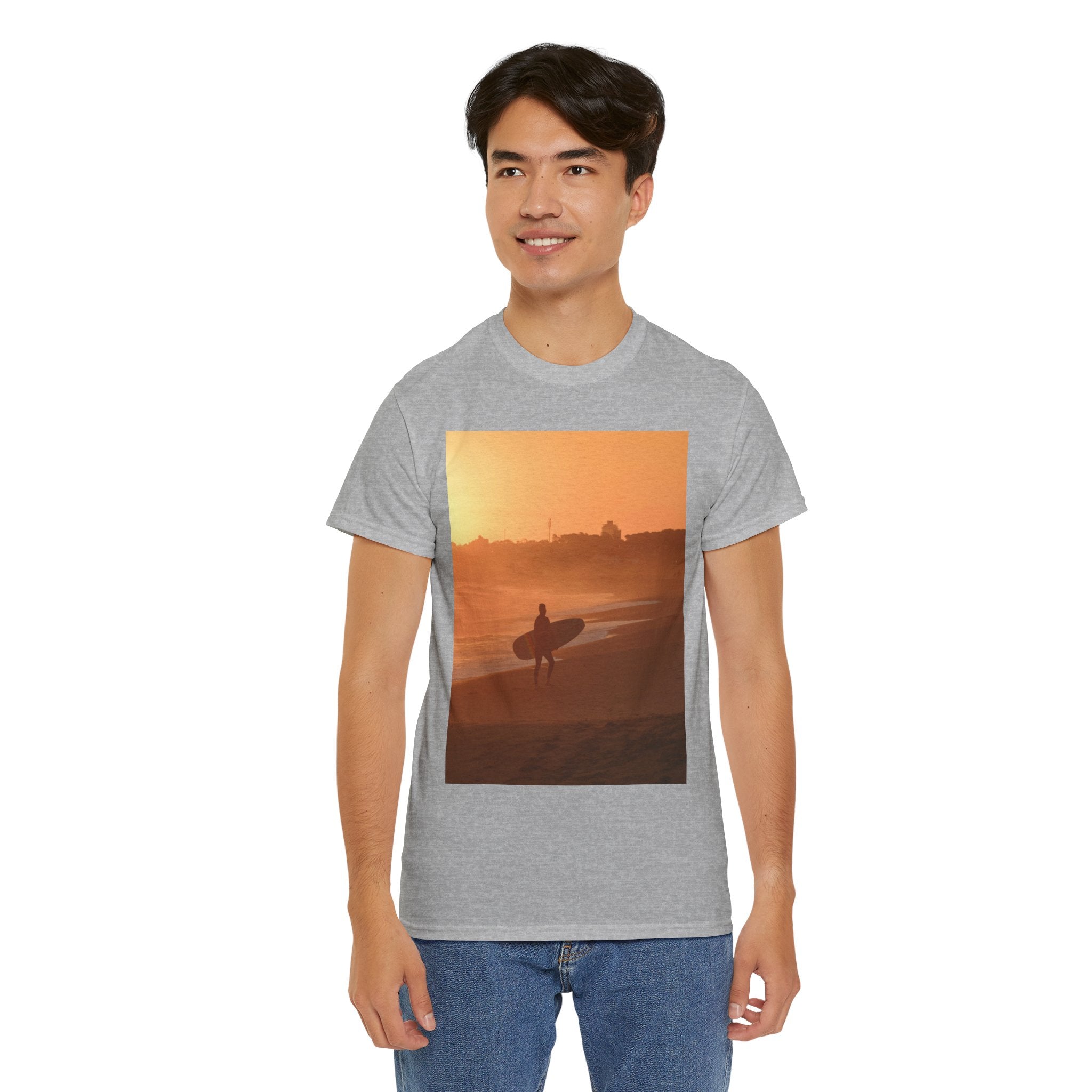 T-shirt unisexe en coton lourd Sunset Surf Vibes