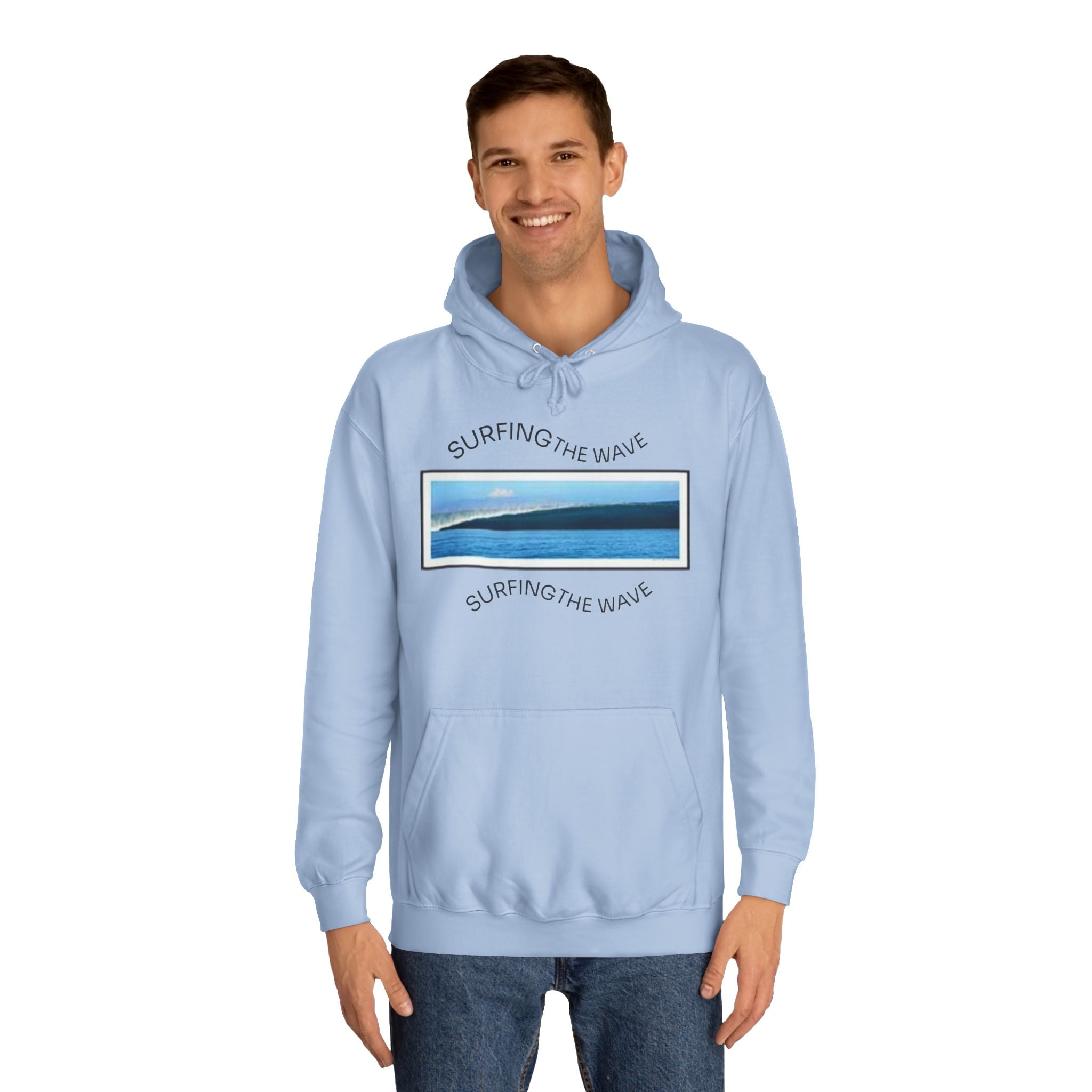 Sweat à capuche Surfing the Wave, fermeture éclair universitaire, sweat-shirt unisexe, cadeau pour les amoureux de la plage, vêtements de style d'été, superposition décontractée