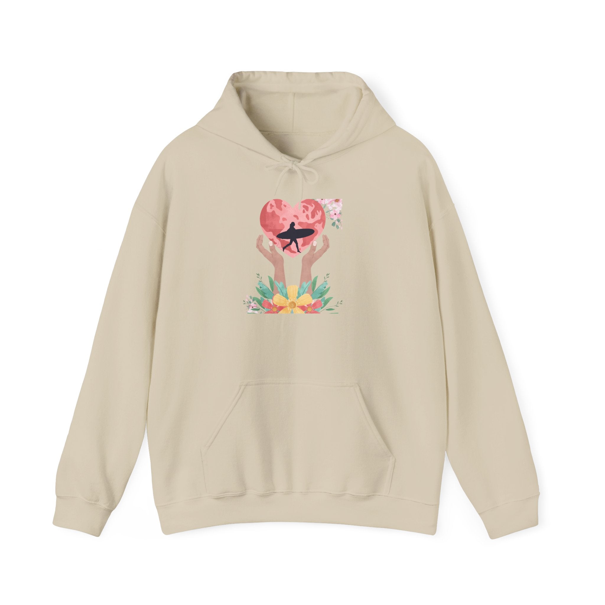 Sweat à capuche Heart Hands - Sweat-shirt unisexe en mélange lourd, cadeau confortable pour les couples, vêtements de la Saint-Valentin, vêtements décontractés sur le thème de l'amour