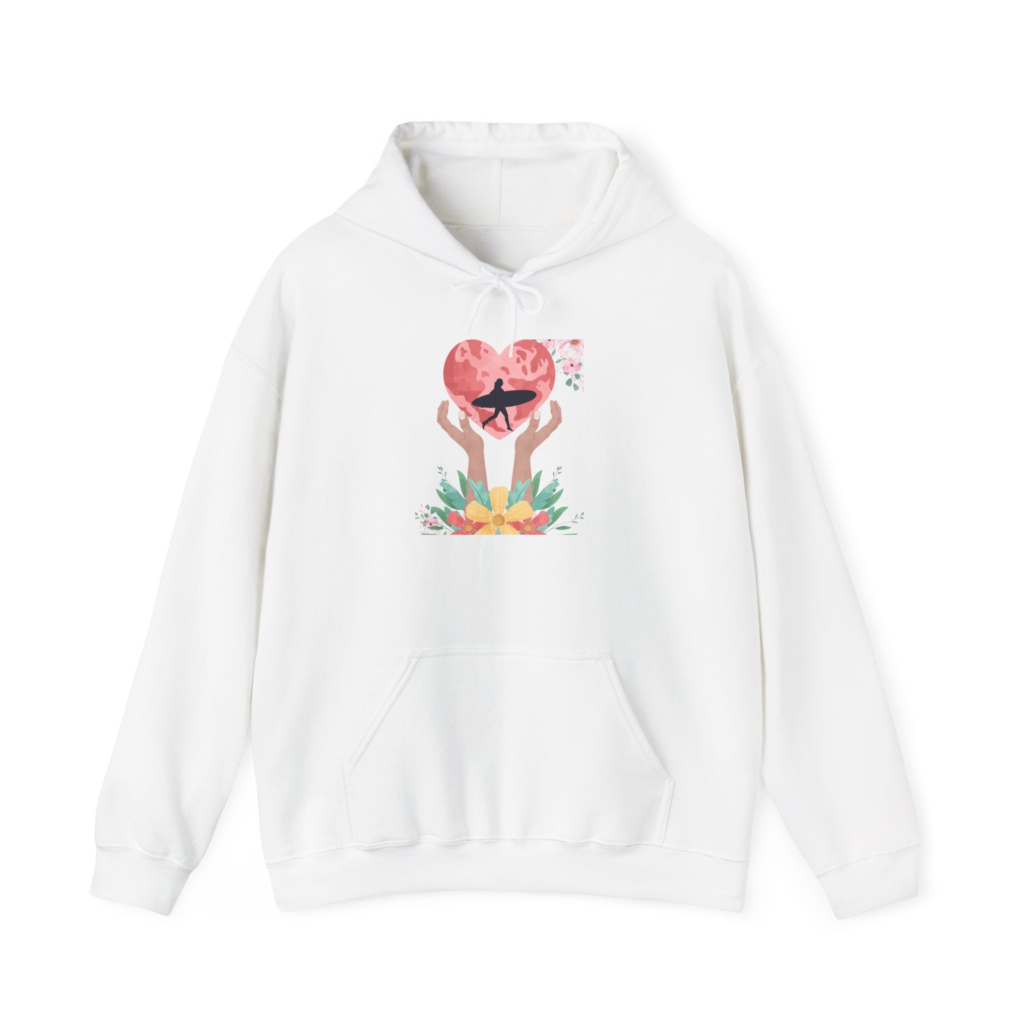 Sweat à capuche Heart Hands - Sweat-shirt unisexe en mélange lourd, cadeau confortable pour les couples, vêtements de la Saint-Valentin, vêtements décontractés sur le thème de l'amour