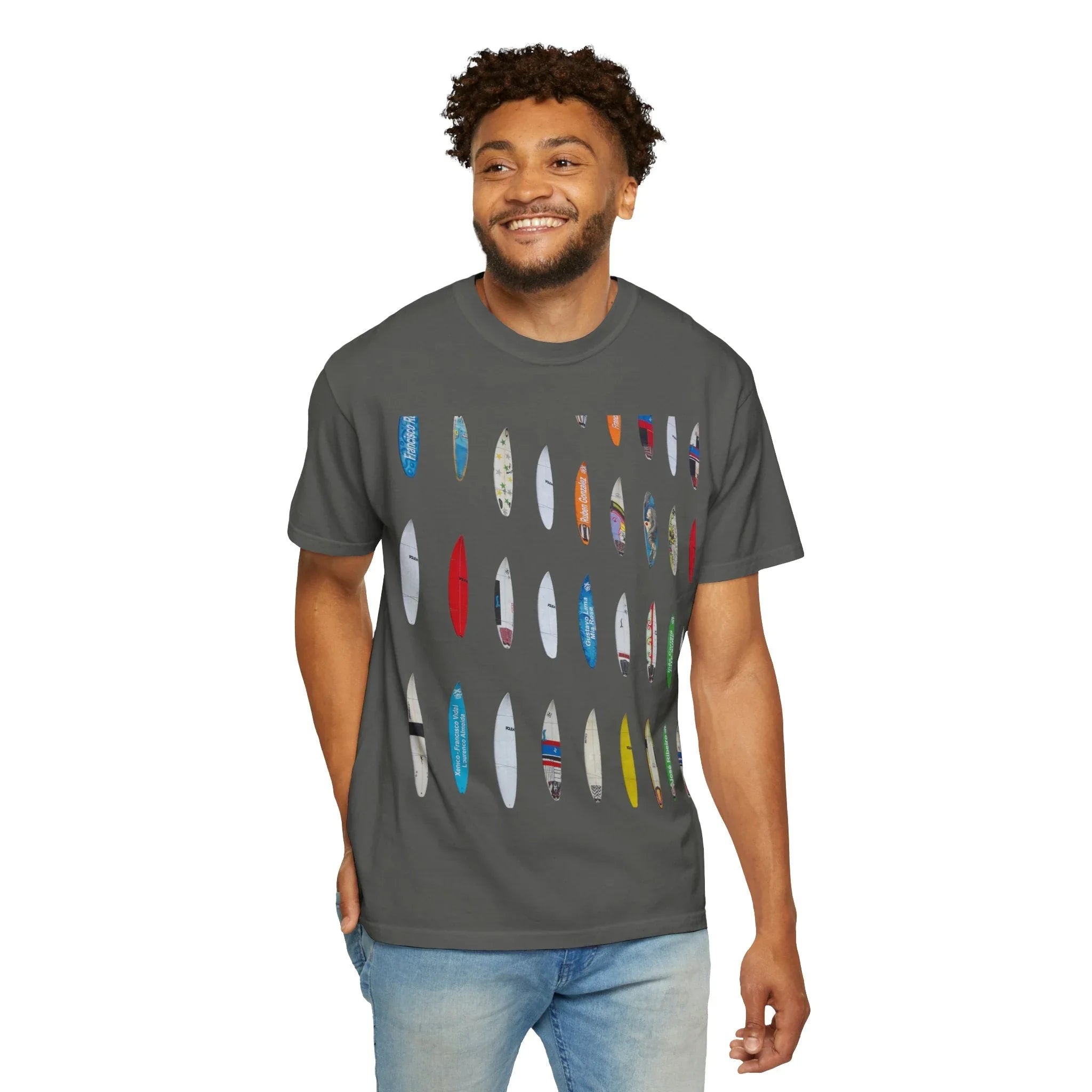 T-shirt Surfboard unisexe artistique coloré, vêtements décontractés de tous les jours, cadeau d'amoureux de l'art, vêtements de festival, vibrations d'été, t-shirt unique Printify