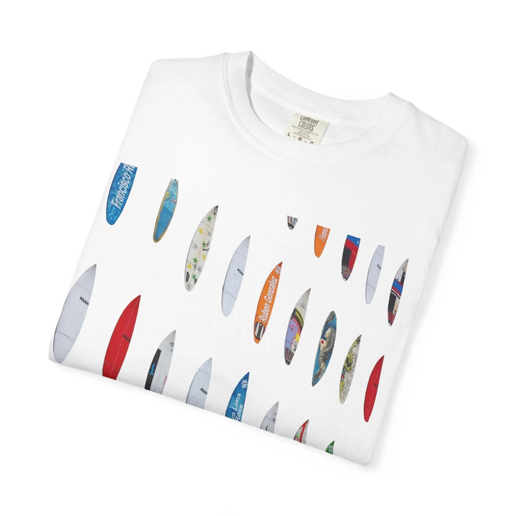 T-shirt Surfboard unisexe artistique coloré, vêtements décontractés de tous les jours, cadeau d'amoureux de l'art, vêtements de festival, vibrations d'été, t-shirt unique Printify